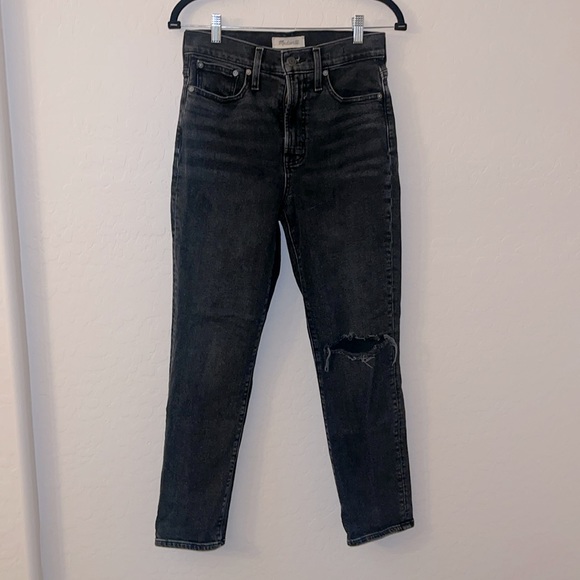MADEWELL The Perfect Vintage Jean in Lunar Size 26 distressed knee in gray black - Picture 16 of 17